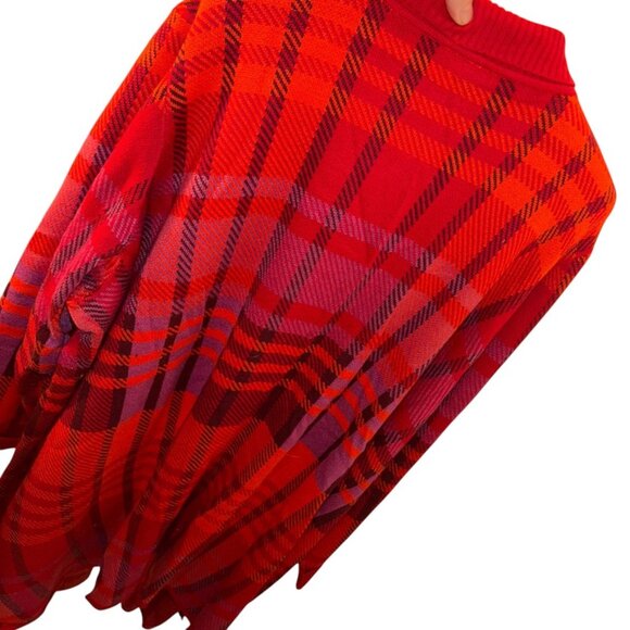 isaac mizrahi FALL red orange pink plaid opera duster cardigan sweater PLUS 3X - Picture 4 of 6